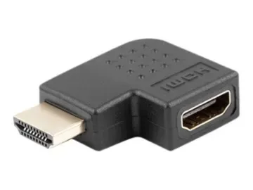 Lanberg - Hög hastighet - HDMI-adapter - HDMI hane vänstervinklad till HDMI hona - svart - stöd för 4K