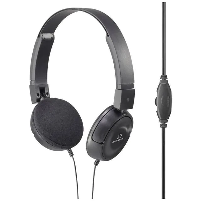 Renkforce RF-HS-130 On Ear hörlurar Sladd Stereo Svart Volymkontroll