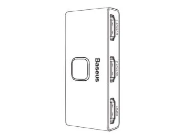 Baseus - Video/ljudsplitter/switch - matris, 2-i-1 eller 1-i-2 - 2 x HDMI - skrivbordsmodell
