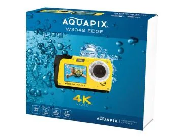 Aquapix W3048-I Edge Iceblue Digitalkamera 48 Megapixel Is, Blå Undervattenskamera, Frontdisplay