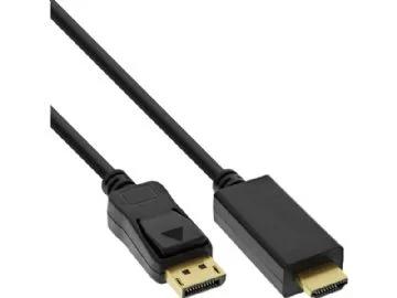 InLine 17187I, 0,3 m, DisplayPort, HDMI Typ A (standard), Hankoppling, Hankoppling, Rak
