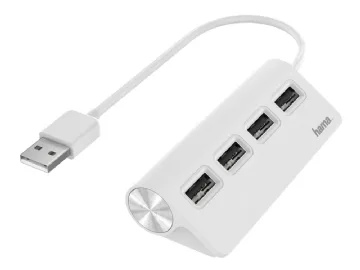 Hama 00200120 USB-hubb 4 Port USB-A USB 2.0 480 MBit/s Vit