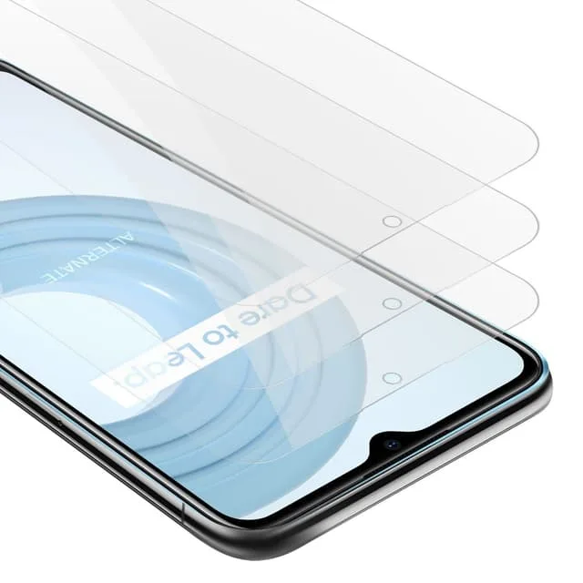 Cadorabo Realme C21 3x Skärmskydd Skyddsglas Skyddsfilm
