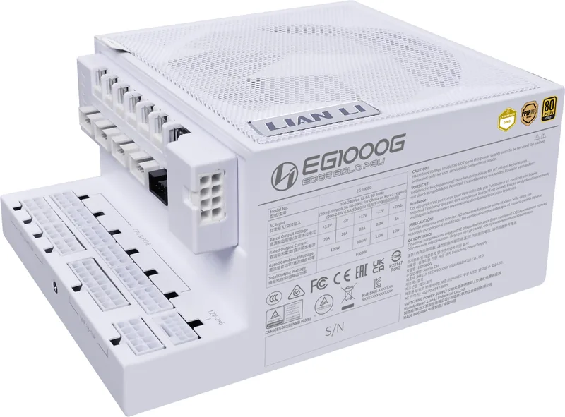 Lian Li Edge Gold 1000W Vit med USB-hub