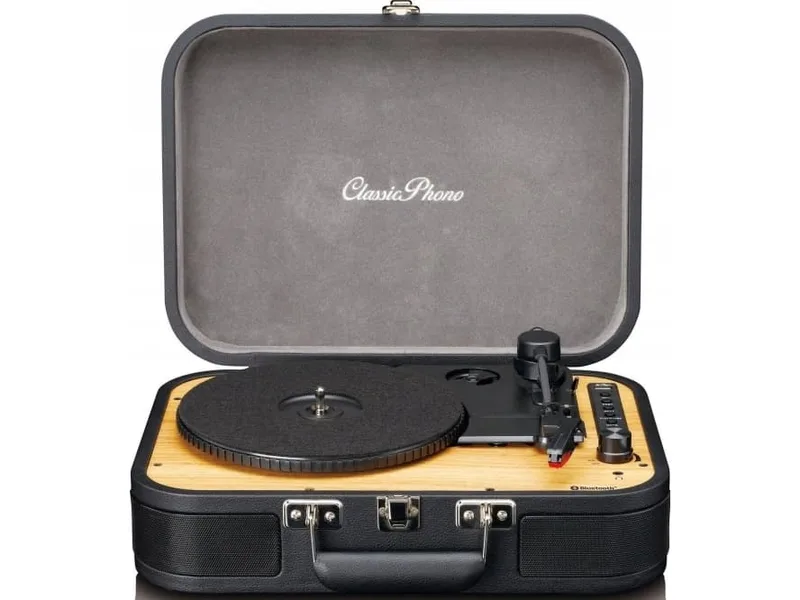 Lenco Retro Bluetooth® skivspelare med inbyggda högtalare Svart