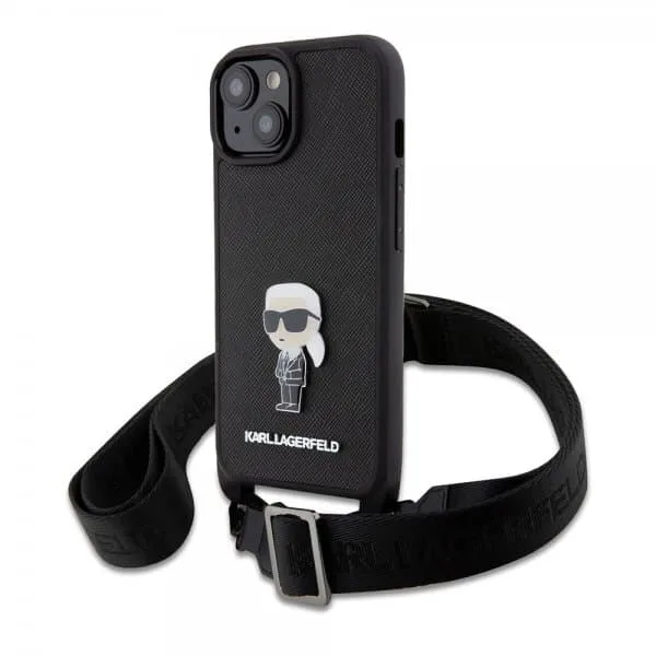 Karl Lagerfeld iPhone 15 Skal Saffiano Crossbody Svart