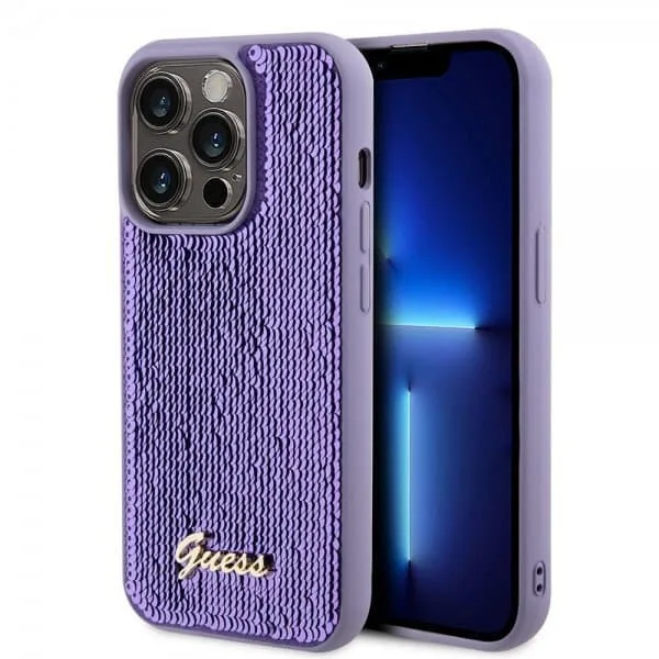 Guess iPhone 15 Pro Skal Sequin Lila