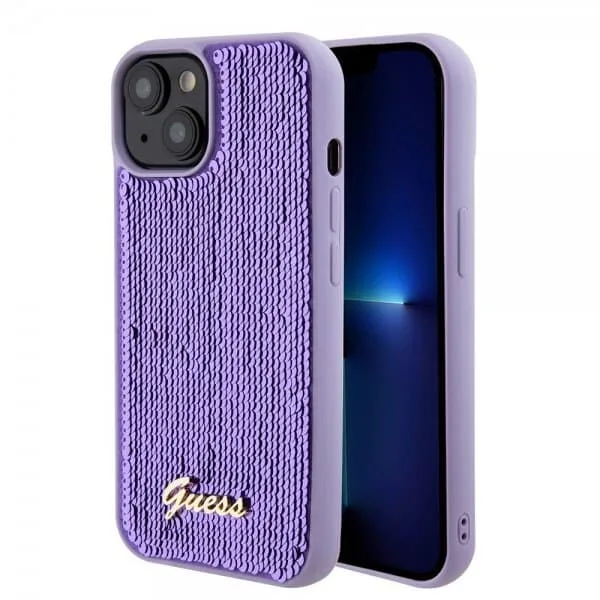 Guess iPhone 15 Skal Sequin Lila