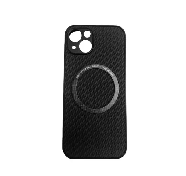 Magnetiskt Kolfiber Laddningsfodral för iPhone Black iPhone 13