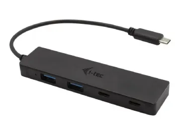 i-Tec - hubb - 15W per port, laddning + data, metall, USB-C/USB-A
