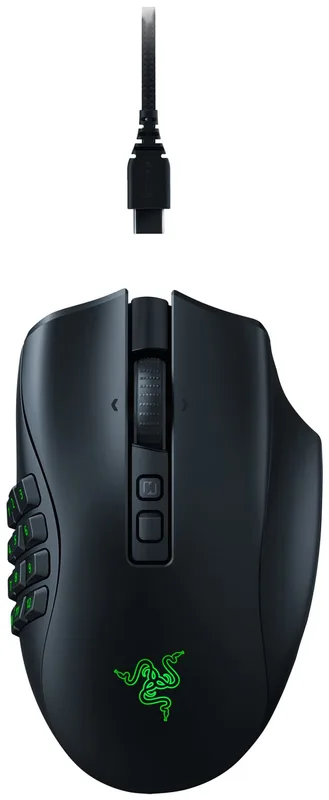 Razer Naga V2 Pro optiskt trådlöst kablage svart