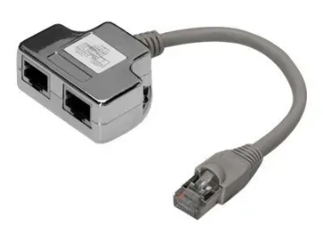 DIGITUS - Nätverksdelare - RJ-45 (hane) till RJ-45 (hona) - 19 cm