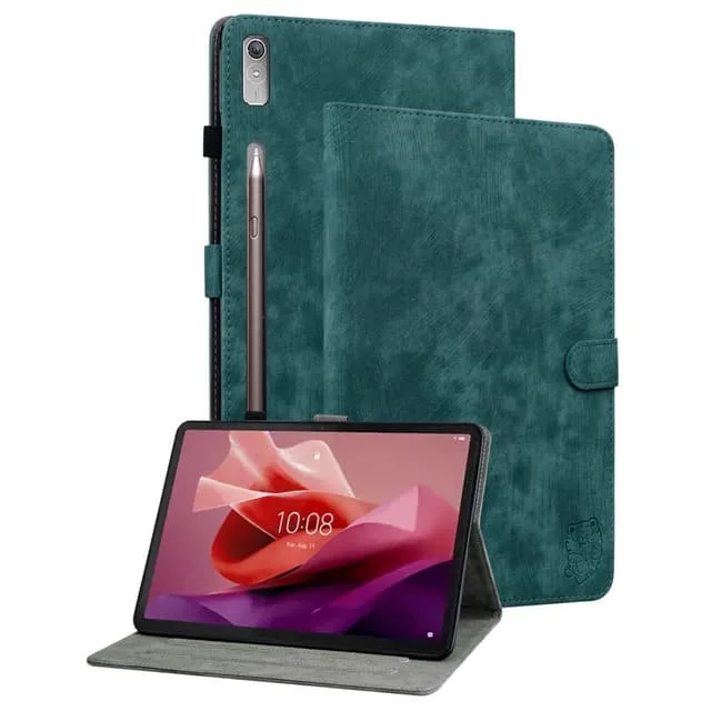 SKALO Lenovo Tab P12 Cute Tiger PU-Läder Fodral