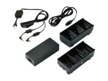 Zebra 3-Slot Battery Charger Connected via Y Cable