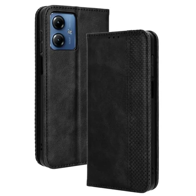 MTK Motorola Moto G14 Plånboksfodral Exklusivt Svart