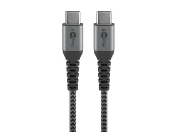 Goobay USB-C™-till-USB-C™-textilkabel med metallkontakter 2 m