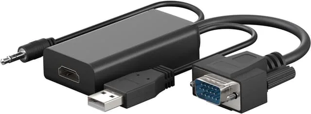 goobay VGA till HDMI™-omvandlare med 3,5 mm