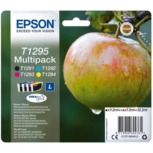 4 bläckpatroner (T1295 MULTIPACK) för EPSON T1291