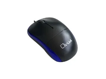 L-Link LL-2080-A, Ambidextrous, Optisk, USB Type-A, Svart, Blå