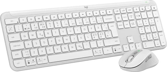 Logitech - Signature Slim Wireless Keyboard and Mouse Combo MK950 Off-White NORDIC