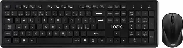 Logik trådlöst tangentbord och mus set Pan