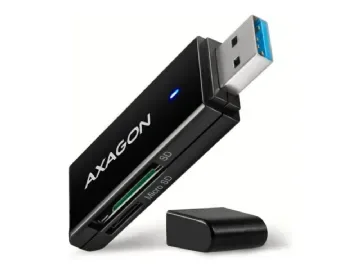 AXAGON CRE-S2N Extern SLIM-kortläsare med 2 fack och lun SD/microSD *USBAM *SDF *MSDF