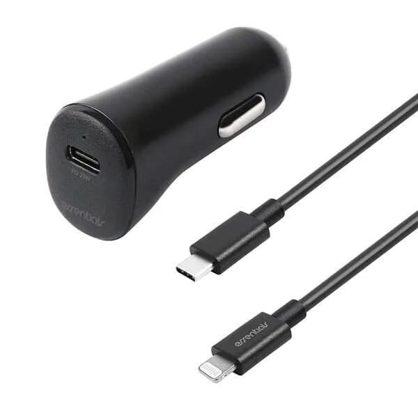 24 Essentials Billaddare 20W med USB-C till