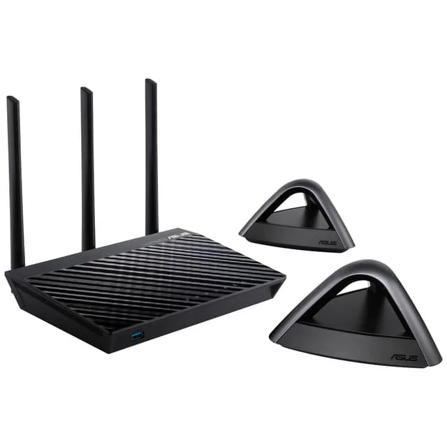 Asus RT-AC66U AiMesh meshrouter med 2-pack Lyra-noder