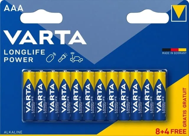 Varta 04903, Engångsbatteri, AAA, Alkalisk, 1,5 V, 12 styck, Blå, Guld