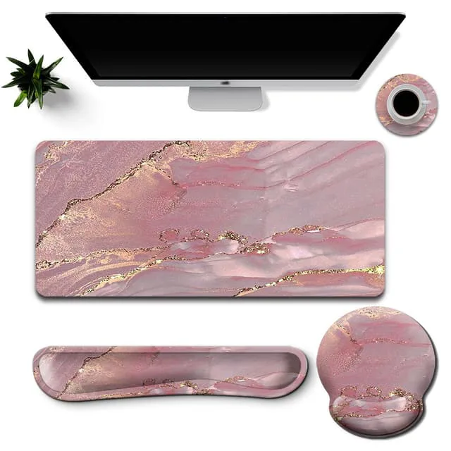 INF Ergonomisk Musmatta med Handledsstöd Rosa
