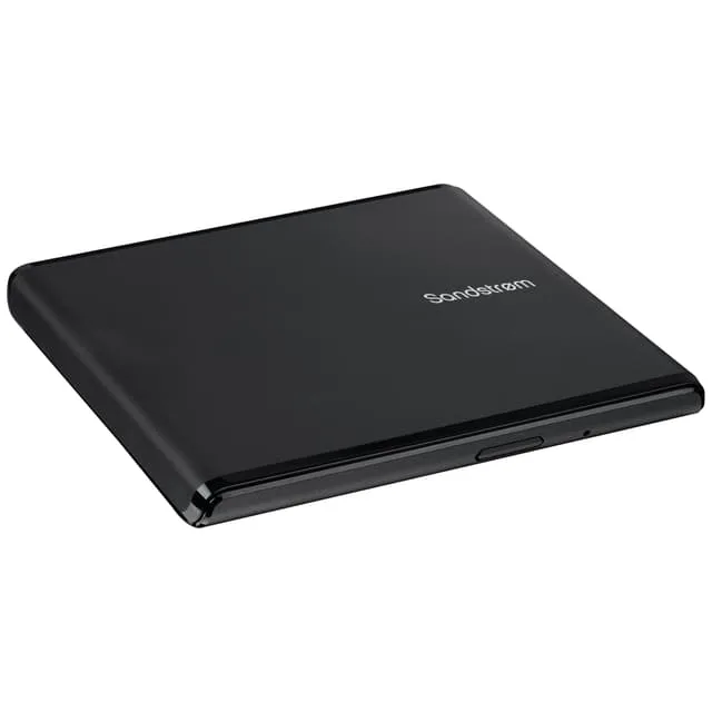 Sandstrøm extern USB Slim DVD/CD brännare (svart)