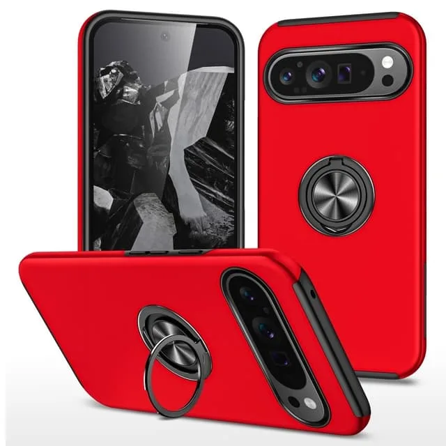 MTK Till Pixel 9 / Pixel 9 Pro Hybrid skal med Finger Ring