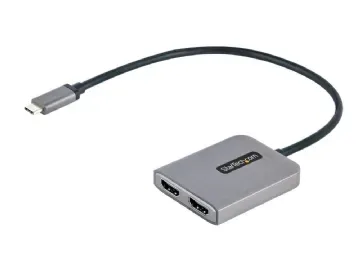 StarTech.com USB-C to Dual HDMI MST HUB, Dual HDMI 4K 60Hz, USB Type C Multi Monitor Adapter for Laptop w/ 1ft (30cm) cable, DP 1.4 Multi-Stream Tran