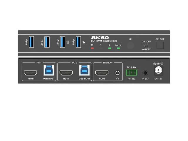 NÖRDIC 8K60Hz KVM-switch 2 till 1