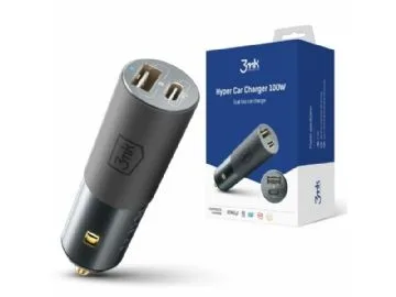 3MK Billaddare 100W USB-C USB-A Hyper