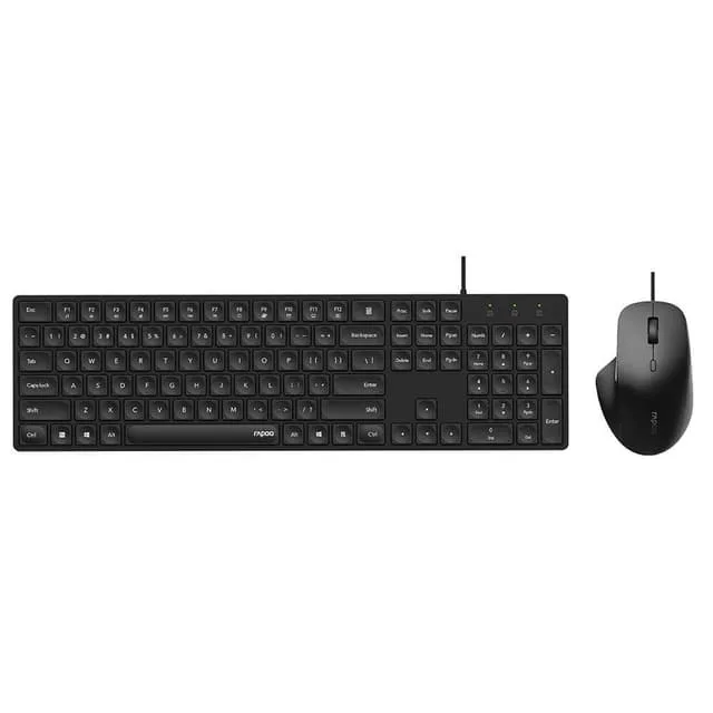 Rapoo Tangentbord/Mus-set NX8020 Kabelanslutet Svart