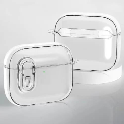För AirPods 4 hörlurar Fodral Snap Switch Ice Crystal Clear Skal