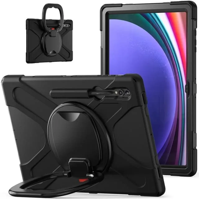 SKALO Samsung Tab S10 Ultra Extra Stöttåligt Armor 360 Handtag/Stativ Skal