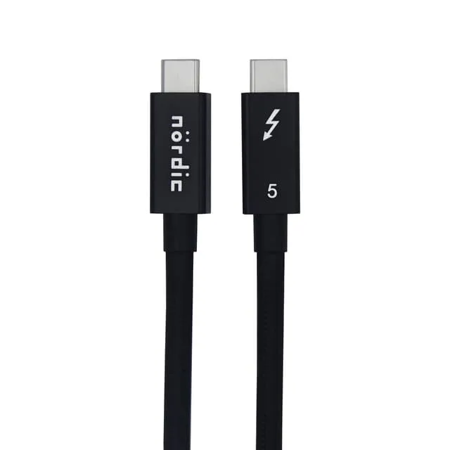NÖRDIC 2m Thunderbolt 5 kabel 80Gbps dataöverföring 240W laddning 120Gbps bandbredd 16K60Hz 8K60Hz 4K540Hz