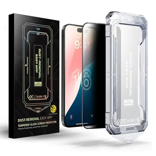 För iPhone 16 / 15 Anti-spion Privacy Skärmskydd i härdat glas