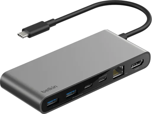 Belkin USB-C Hub 8 Portar Silver