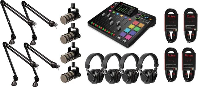RØDE RØDECaster Pro II podcast-kit (4 personer)