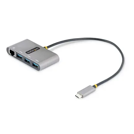 StarTech.com 3-Port USB-C Hub with Ethernet, 3x USB-A Ports, Gigabit Ethernet, USB 3.0 5Gbps, Bus-Po
