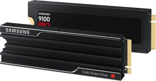 Samsung 9100 Pro intern SSD med kylfläns