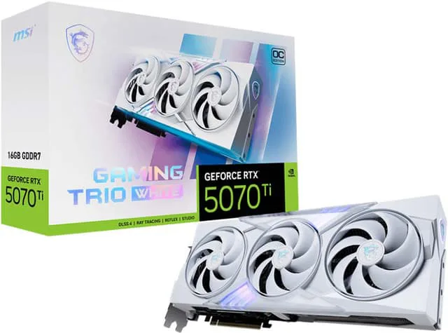 MSI GeForce RTX 5070 Ti GAMING TRIO OC 16 GB grafikkort (vit)