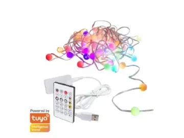 LogiLink RGB-ljusslinga med fjärrkontroll och WiFi Tuya IP65 3 m