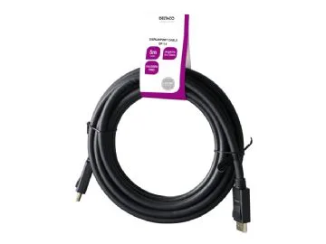 DELTACO DisplayPort cable, DP 1.4, 8K@30Hz, 5m, black