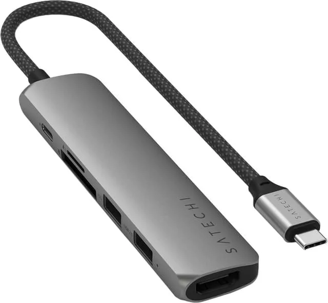 Satechi 6-i-1 USB-C multiport-adapter (rymdgrå)