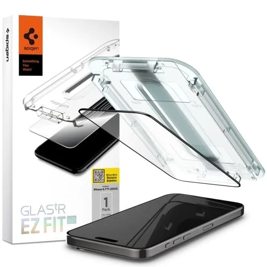 Spigen iPhone 15 Pro Härdat Glas Skärmskydd 'EZ' Fit