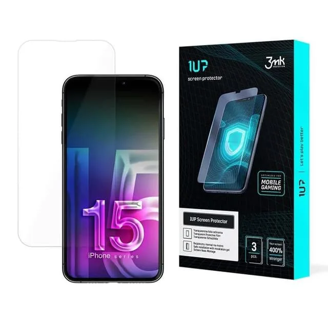 3MK iPhone 15 Pro  Plastfilm Skärmskydd Foil 1UP